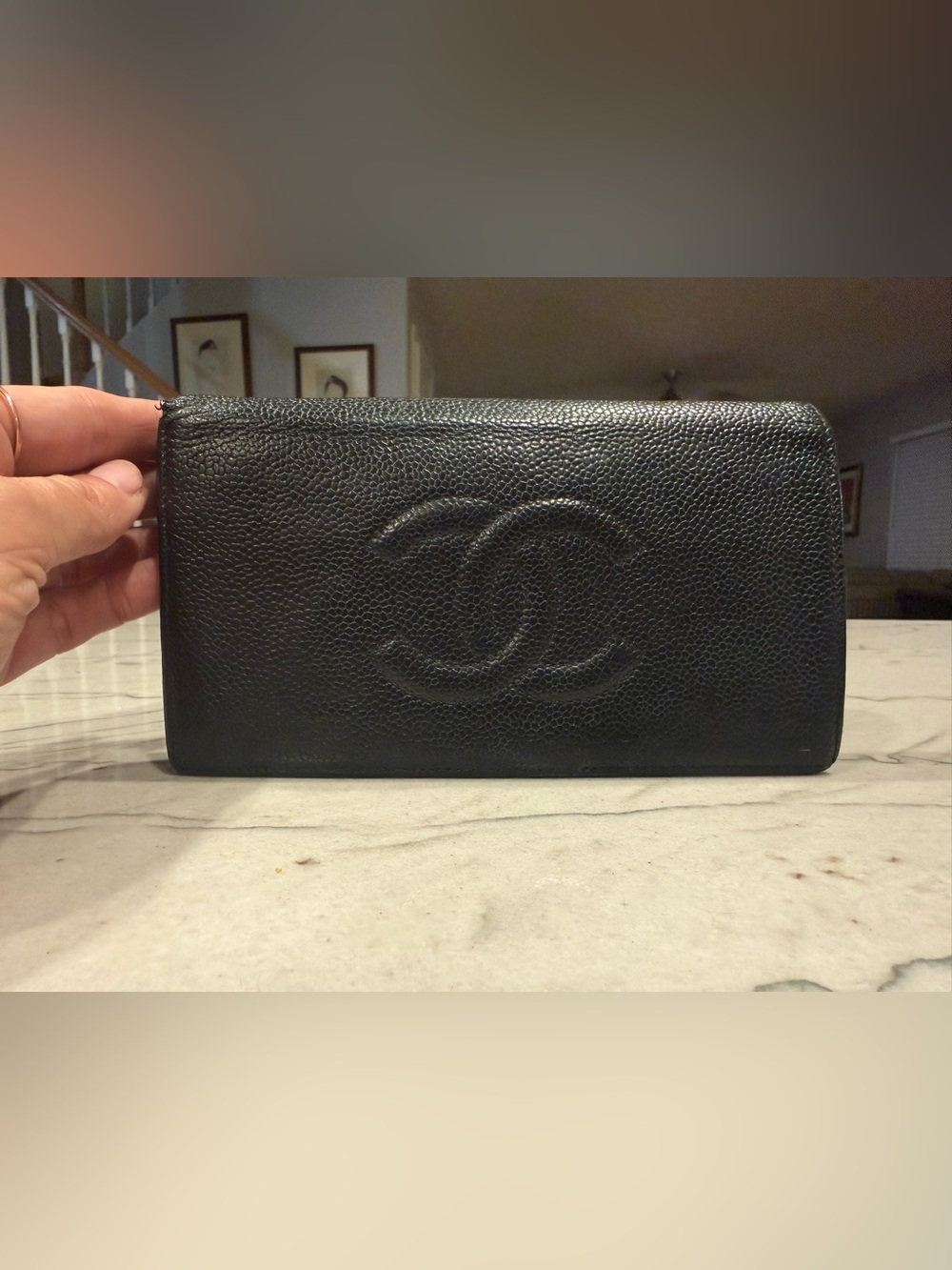 Chanel Black Caviar Leather CC Long Bifold Wallet Gold Hardware - Picture 2 of 16